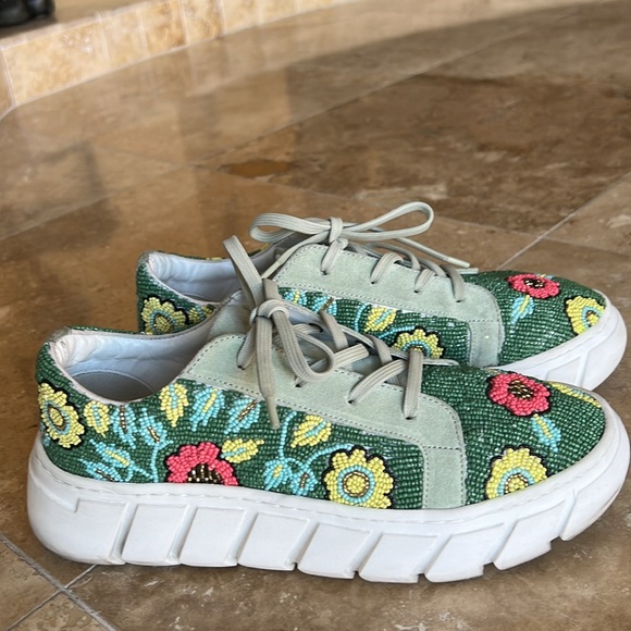 Free People Floral Beaded Platform Sneakers - Picture 5 of 12